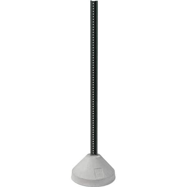 TAPCO - 6' High, Powder Coated Traffic Sign Post Base - Steel/Concrete, Compatible with 24" High x 24" Wide Signs, 3/8" Hole Diam, Green & Gray - Industrial Tool & Supply