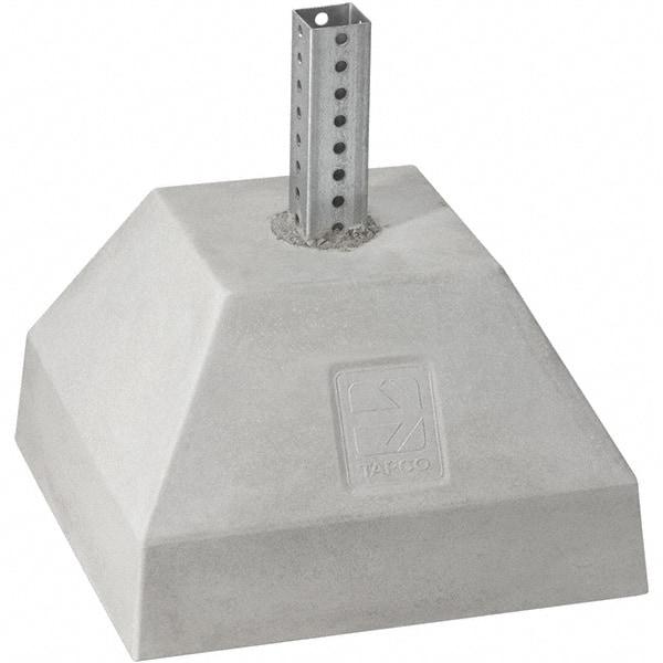 TAPCO - 2' High, Galvanized Traffic Sign Post Base - Steel/Concrete, Compatible with 30" High x 30" Wide Signs, 7/16" Hole Diam, Silver & Gray - Industrial Tool & Supply