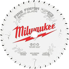 Milwaukee Tool - 6-1/2" Diam, 5/8" Arbor Hole Diam, 40 Tooth Wet & Dry Cut Saw Blade - Tungsten Carbide-Tipped, Fine Finish Action, Standard Round Arbor - Industrial Tool & Supply