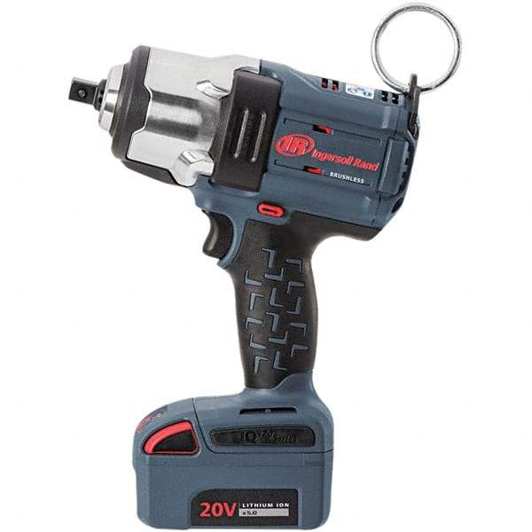 Ingersoll-Rand - 1/2" Drive 20 Volt Pistol Grip Cordless Impact Wrench & Ratchet - 0 to 1,900 RPM, 0 to 2,450 BPM, 1,500 Ft/Lb Torque, Lithium-Ion Batteries - Industrial Tool & Supply