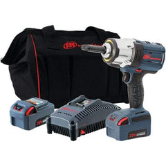 Ingersoll-Rand - 1/2" Drive 20 Volt Pistol Grip Cordless Impact Wrench & Ratchet - 0 to 1,900 RPM, 0 to 2,450 BPM, 1,500 Ft/Lb Torque, 2 Lithium-Ion Batteries - Industrial Tool & Supply