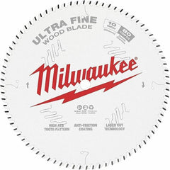 Milwaukee Tool - 10" Diam, 5/8" Arbor Hole Diam, 80 Tooth Wet & Dry Cut Saw Blade - Tungsten Carbide-Tipped, Fine Finish Action, Standard Round Arbor - Industrial Tool & Supply