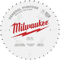 Milwaukee Tool - 10" Diam, 5/8" Arbor Hole Diam, 40 Tooth Wet & Dry Cut Saw Blade - Tungsten Carbide-Tipped, General Purpose Action, Standard Round Arbor - Industrial Tool & Supply