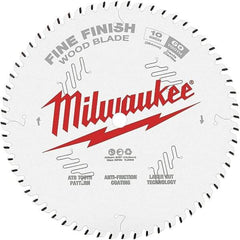 Milwaukee Tool - 10" Diam, 5/8" Arbor Hole Diam, 60 Tooth Wet & Dry Cut Saw Blade - Tungsten Carbide-Tipped, Fine Finish Action, Standard Round Arbor - Industrial Tool & Supply