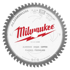 Milwaukee Tool - Wet & Dry-Cut Saw Blades; Blade Diameter (Inch): 7-1/4 ; Blade Material: Carbide-Tipped ; Arbor Style: Standard Round ; Arbor Hole Diameter (Inch): 5/8 ; Arbor Hole Diameter (Decimal Inch): 5/8 ; Application: Non-Ferrous Metal Cutting - Exact Industrial Supply