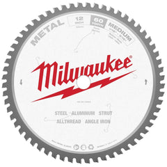 Milwaukee Tool - Wet & Dry-Cut Saw Blades; Blade Diameter (Inch): 12 ; Blade Material: Carbide-Tipped ; Arbor Style: Standard Round ; Arbor Hole Diameter (Inch): 1 ; Arbor Hole Diameter (Decimal Inch): 1 ; Application: Ferrous Metal Cutting - Exact Industrial Supply