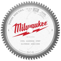 Milwaukee Tool - Wet & Dry-Cut Saw Blades; Blade Diameter (Inch): 7-1/4 ; Blade Material: Carbide-Tipped ; Arbor Style: Standard Round ; Arbor Hole Diameter (Inch): 5/8 ; Arbor Hole Diameter (Decimal Inch): 5/8 ; Application: Ferrous Metal Cutting - Exact Industrial Supply