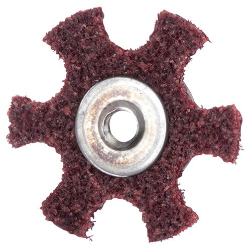 3″ Diameter AG Non Woven Star Medium Grit 1/4 20 Eyelet AlumInum Oxide - Industrial Tool & Supply