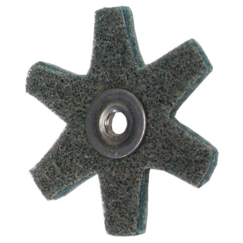 4″ Diameter AG Non Woven Star Very FIne Grit 1/4 20 Eyelet AlumInum Oxide - Industrial Tool & Supply