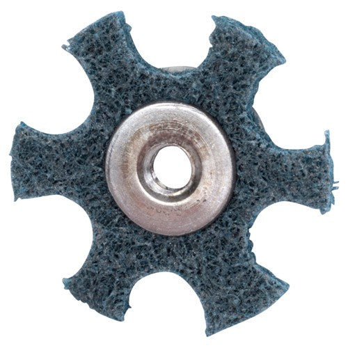 4″ Diameter AG Non Woven Star Very FIne Grit 1/4 20 Eyelet AlumInum Oxide - Industrial Tool & Supply