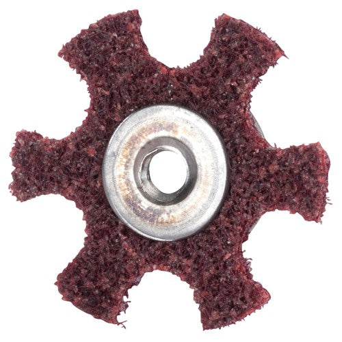 4″ Diameter AG Non Woven Star Medium Grit 1/4 20 Eyelet AlumInum Oxide - Industrial Tool & Supply