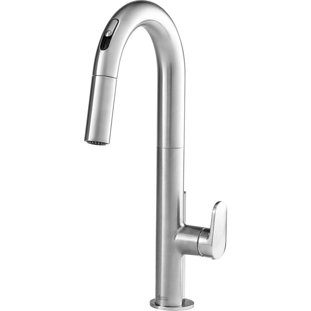 American Standard - Electronic & Sensor Faucets; Type: Sensor ; Style: Modern; Contemporary ; Type of Power: 4 AA Batteries ; Spout Type: High Arc ; Mounting Centers: Single Hole (Inch); Finish/Coating: Stainless Steel - Exact Industrial Supply