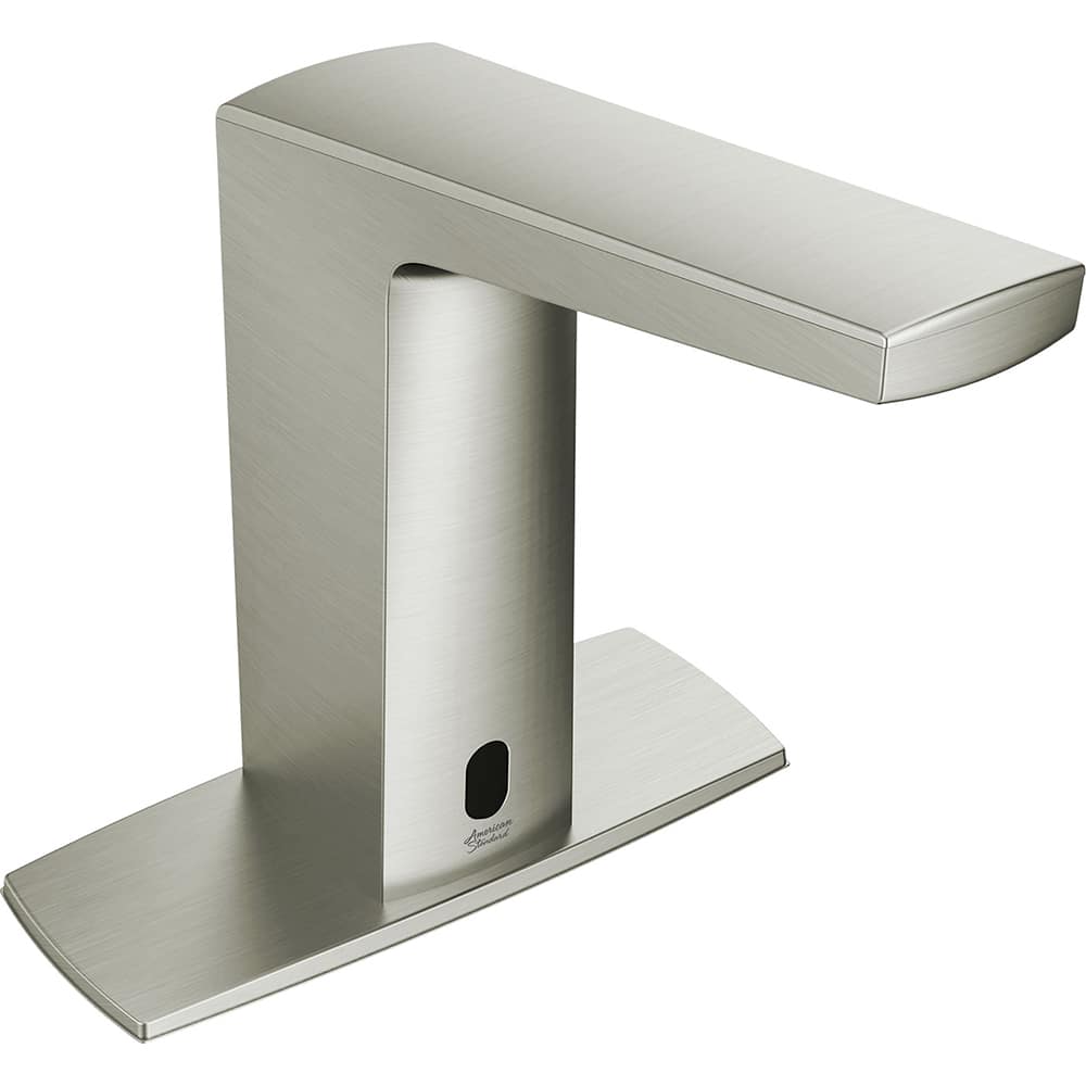 American Standard - Electronic & Sensor Faucets; Type: Sensor ; Style: Modern; Contemporary ; Type of Power: Battery ; Spout Type: Low Arc ; Mounting Centers: Single Hole (Inch); Finish/Coating: Brushed; Nickel - Exact Industrial Supply