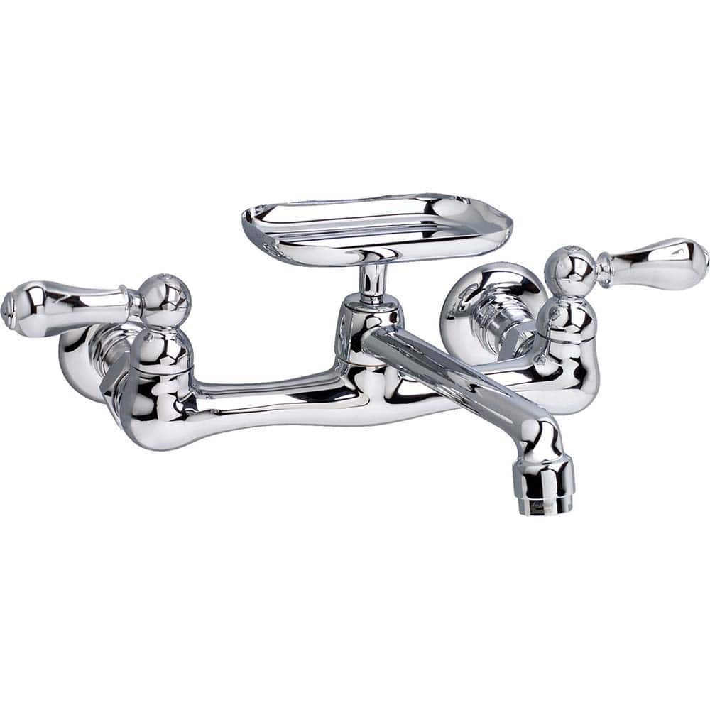 American Standard - Kitchen & Bar Faucets; Type: Wall Mount ; Style: Transitional; Farmhouse ; Mount: Wallmount ; Design: Two Handle ; Handle Type: Lever ; Spout Type: Straight - Exact Industrial Supply