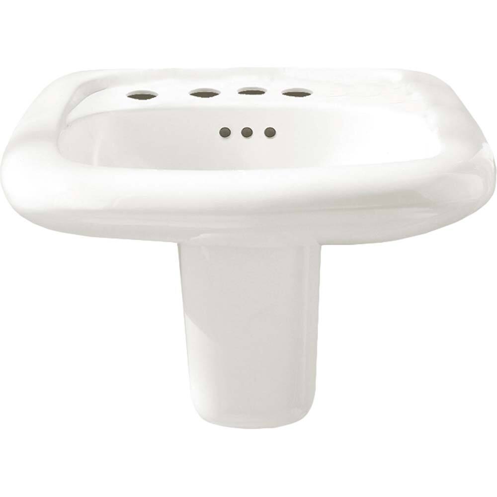 American Standard - Faucet Replacement Parts & Accessories; Type: Murro Wall-Hung EverClean Sink with 4-Inch Centerset and Extra Left Hand Hole ; For Use With: Murro Wall-Hung EverClean Sink with 4-Inch Centerset and Extra Left Hand Hole ; Material: Vitr - Exact Industrial Supply