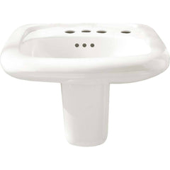 American Standard - Faucet Replacement Parts & Accessories; Type: Murro Wall-Hung EverClean Sink with 4-Inch Centerset and Extra Right Hand Hole ; For Use With: Murro Wall-Hung EverClean Sink with 4-Inch Centerset and Extra Right Hand Hole ; Material: Vi - Exact Industrial Supply