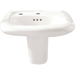 American Standard - Faucet Replacement Parts & Accessories; Type: Murro Wall-Hung EverClean Sink with Center Hole Only and Extra Left Hand Hole ; For Use With: Murro Wall-Hung EverClean Sink with Center Hole Only and Extra Left Hand Hole ; Material: Vitr - Exact Industrial Supply
