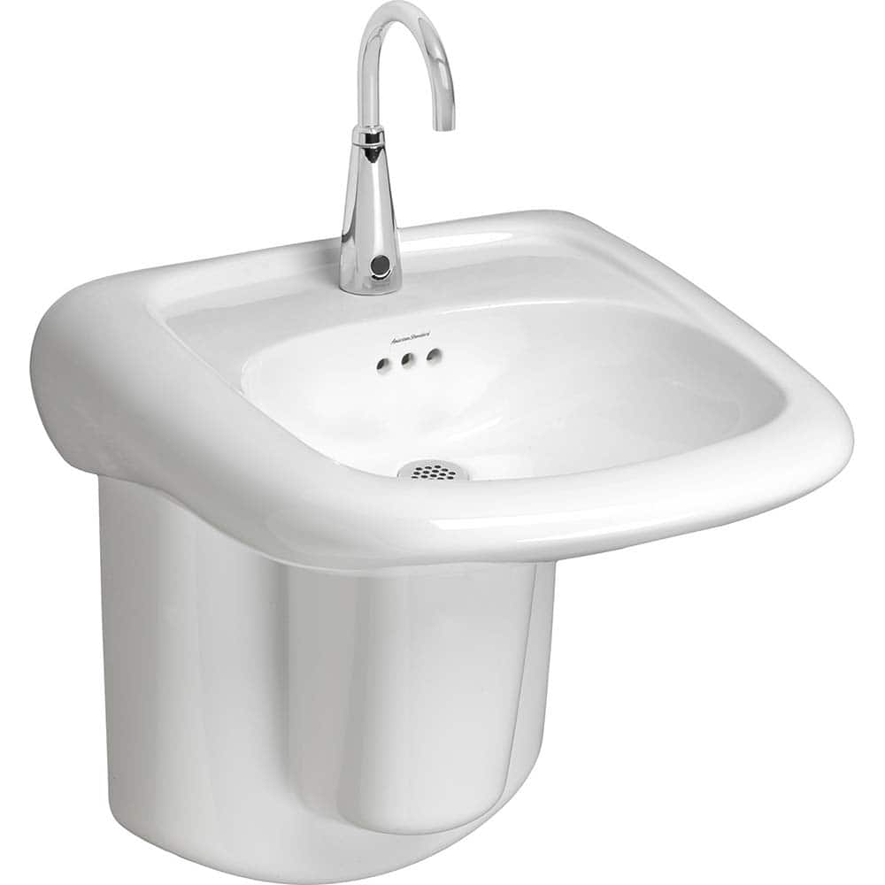 American Standard - Faucet Replacement Parts & Accessories; Type: Murro Wall-Hung EverClean Sink with Center Hole Only ; For Use With: Murro Wall-Hung EverClean Sink with Center Hole Only ; Material: Vitreous china - Exact Industrial Supply