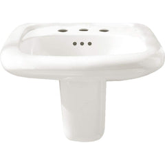 American Standard - Faucet Replacement Parts & Accessories; Type: Murro Wall-Hung EverClean Sink with 8-Inch Widespread ; For Use With: Murro Wall-Hung EverClean Sink with 8-Inch Widespread ; Material: Vitreous china - Exact Industrial Supply