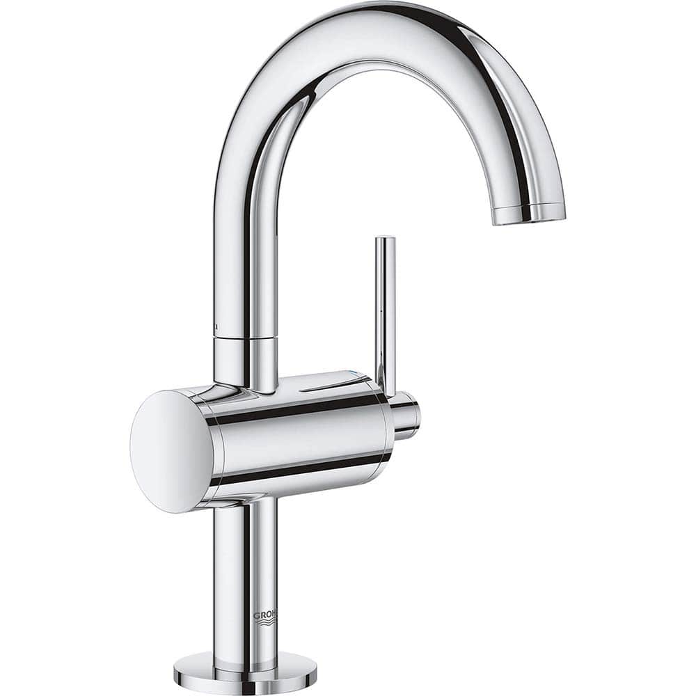 Grohe - Lavatory Faucets; Type: Deck Mount ; Spout Type: High Arc ; Design: Lever ; Handle Type: Lever ; Mounting Centers: Single Hole (Inch); Drain Type: No Drain - Exact Industrial Supply