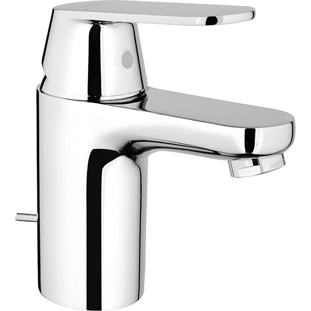 Grohe - Lavatory Faucets; Type: Deck Mount ; Spout Type: Low Arc ; Design: Lever ; Handle Type: Lever ; Mounting Centers: Single Hole (Inch); Drain Type: Pop-Up - Exact Industrial Supply