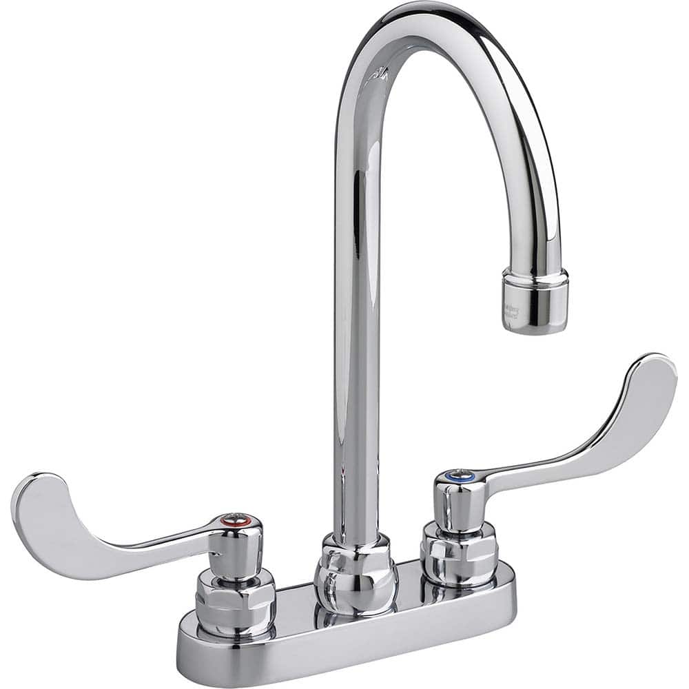 American Standard - Lavatory Faucets; Type: Centerset ; Spout Type: Gooseneck ; Design: Two Handle ; Handle Type: Lever ; Mounting Centers: 4 (Inch); Drain Type: Grid - Exact Industrial Supply