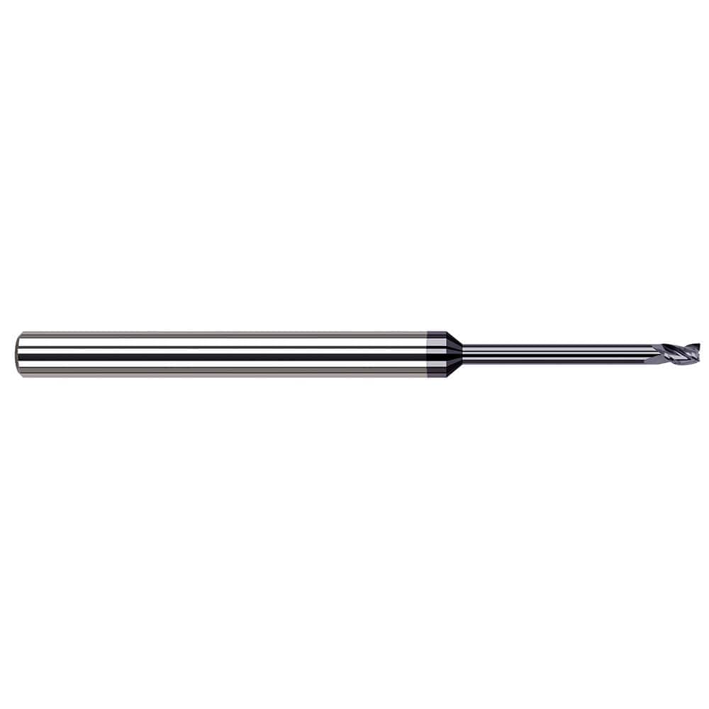 Square End Mill: 1/8'' Dia, 3/16'' LOC, 1/8'' Shank Dia, 2-1/2'' OAL, 4 Flutes, Solid Carbide Single End, AlTiN Finish, 38 ° Variable Helix, Centercutting, RH Cut, RH Flute