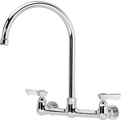 Krowne - Wall Mount, Service Sink Faucet without Spray - Two Handle, Blade Handle, Gooseneck Spout, No Drain - Industrial Tool & Supply