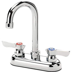 Krowne - Deck Mount, Bar and Hospitality Faucet without Spray - Two Handle, Color Coded Handle, Gooseneck Spout, No Drain - Industrial Tool & Supply