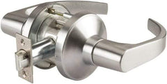 PDQ - Heavy Duty Classroom Lever Lockset - 2-3/4" Back Set, Small Format I/C Less Cylinder, Zinc, Antimicrobial Coated, Satin Chrome Plated Finish - Industrial Tool & Supply