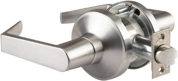 PDQ - Heavy Duty Classroom Lever Lockset - 2-3/4" Back Set, Small Format I/C Less Cylinder, Zinc, Antimicrobial Coated, Satin Chrome Plated Finish - Industrial Tool & Supply