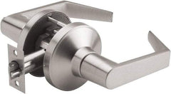 PDQ - Heavy Duty Passage Lever Lockset - 2-3/4" Back Set, Keyless Cylinder, Zinc, Antimicrobial Coated, Satin Chrome Plated Finish - Industrial Tool & Supply