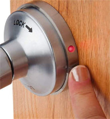 PDQ - Heavy Duty Classroom Intruder Lever Lockset - 2-3/4" Back Set, Small Format I/C Less Cylinder, Zinc, Antimicrobial Coated, Satin Chrome Plated Finish - Industrial Tool & Supply