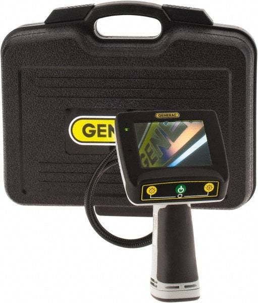 General - 0.31" Wide Camera Head, 39" Long Probe, Video Borescope Camera - 0.31" Probe Diam, 4" Display - Industrial Tool & Supply