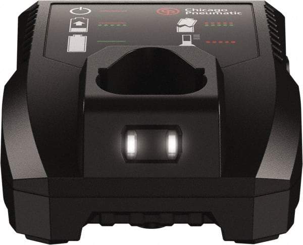 Chicago Pneumatic - 12 Volt, 1 Battery Lithium-Ion Power Tool Charger - AC Wall Outlet/Vehicle DC Outlet Power Source - Industrial Tool & Supply