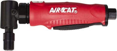 AIRCAT - 1/4" Collet, Angle Handle, Angle Air Die Grinder - 20,000 RPM, Rear Exhaust, 6 CFM, 0.5 hp, 90 psi, 1/4" Inlet - Industrial Tool & Supply