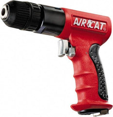 AIRCAT - 3/8" Reversible Keyless Chuck - Pistol Grip Handle, 1,800 RPM, 6 CFM, 0.625 hp, 90 psi - Industrial Tool & Supply