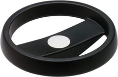 Elesa - 4.92", 2 Spoke Handwheel - 0.87" Hub, High Impact Strength Technopolymer, Black Matte Finish - Industrial Tool & Supply