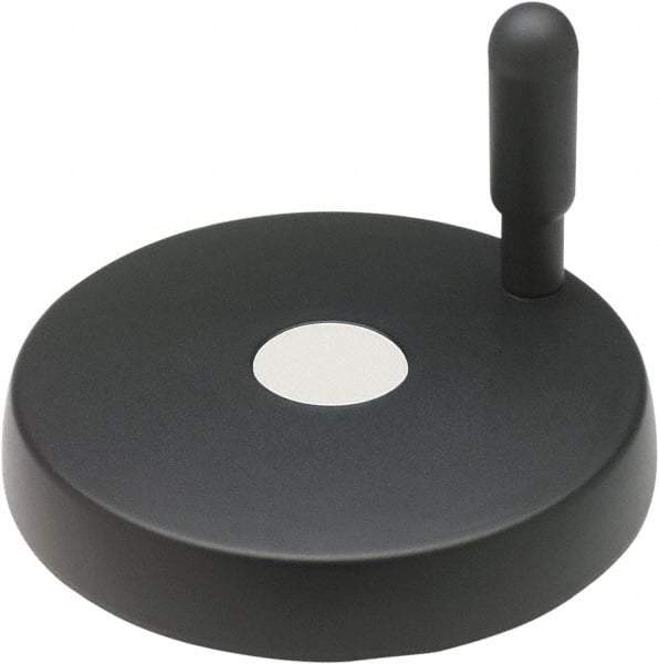 Elesa - 3.15" Diam, Technopolymer Handwheel with Handle - 1.57" Hub Diam - Industrial Tool & Supply