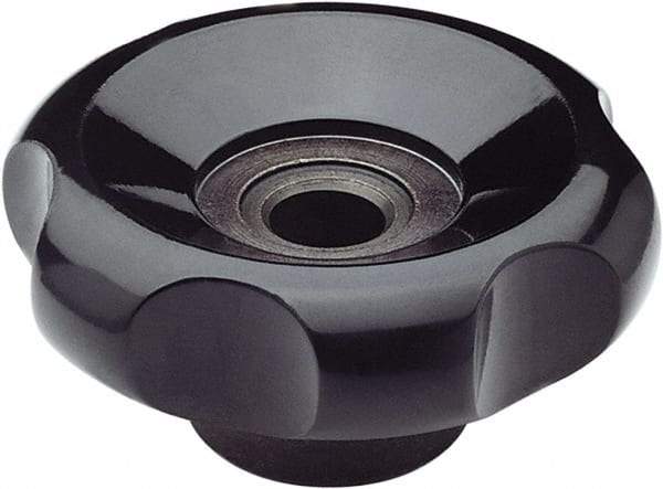 Elesa - 3.9" Head Diam, 6 Point Lobed Knob - 1/2" Hole, Duroplast - Industrial Tool & Supply