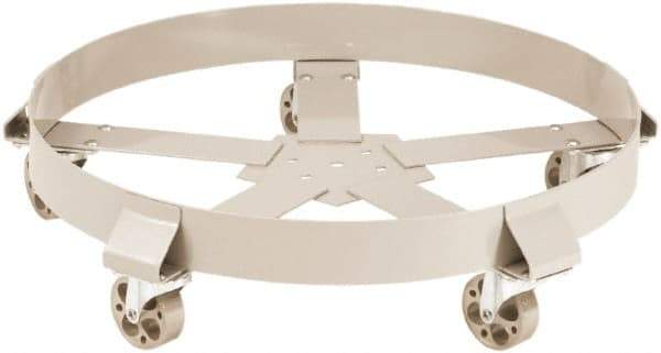 PRO-SOURCE - 1,400 Lb Load Capacity, 55 Gal Drum Dolly - 23-1/2" Wide x 6-1/2" High, Steel Wheels - Industrial Tool & Supply