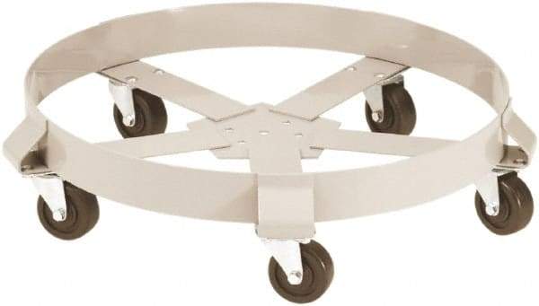 PRO-SOURCE - 1,250 Lb Load Capacity, 55 Gal Drum Dolly - 23-1/2" Wide x 6-1/2" High, Plastic Wheels - Industrial Tool & Supply