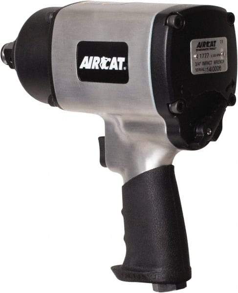 AIRCAT - 3/4" Drive, 6,000 RPM, 1,400 Ft/Lb Torque Impact Wrench - Pistol Grip Handle, 1,600 IPM, 8 CFM, 90 psi, 3/8" NPT Inlet - Industrial Tool & Supply