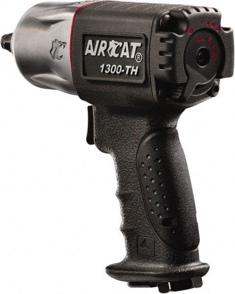 AIRCAT - 1/2" Drive, 10,000 RPM, 350 Ft/Lb Torque Impact Wrench - Pistol Grip Handle, 1,650 IPM, 6 CFM, 90 psi, 1/4" NPT Inlet - Industrial Tool & Supply