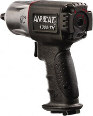 AIRCAT - 1/2" Drive, 10,000 RPM, 350 Ft/Lb Torque Impact Wrench - Pistol Grip Handle, 1,650 IPM, 6 CFM, 90 psi, 1/4" NPT Inlet - Industrial Tool & Supply