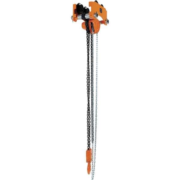 Vestil - 3 Ton Capacity Low Headroom Geared Trolley - 4" to 8" Flange Width - Industrial Tool & Supply
