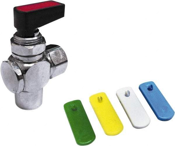 Value Collection - 1/8" Pipe, Brass Miniature Ball Valve - Right Angle, FNPT x FNPT Ends, Wedge Handle, 250 WOG - Industrial Tool & Supply