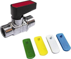 Value Collection - 3/8" Pipe, Brass Miniature Ball Valve - Inline - One Way Flow, FNPT x FNPT Ends, Wedge Handle, 250 WOG - Industrial Tool & Supply