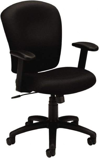 Basyx - 41" High Task Chair - 26" Wide x 34-1/2" Deep, 100% Polyester Seat, Black - Industrial Tool & Supply