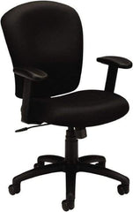 Basyx - 41" High Task Chair - 26" Wide x 34-1/2" Deep, 100% Polyester Seat, Black - Industrial Tool & Supply